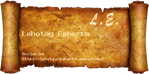 Lehotay Egberta névjegykártya